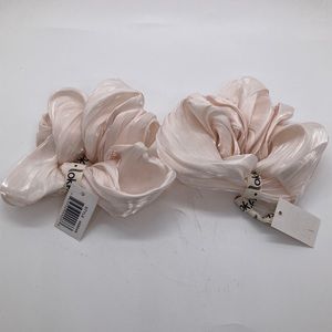 2 Pairs lokks Scrunchies Large Cream Silky Texture